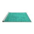 thumbnail image 2 of Ahgly Company Machine Washable Indoor Square Abstract Turquoise Blue Contemporary Area Rugs, 7' Square, 2 of 4