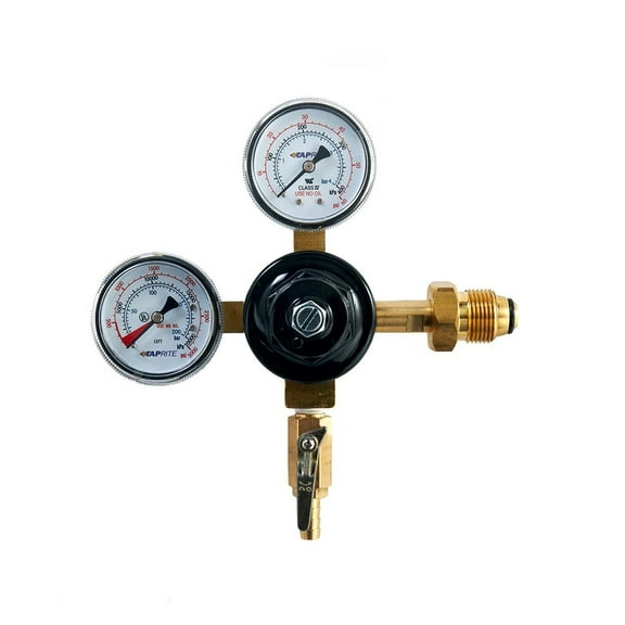 Taprite Dual Gauge Nitrogen Regulator Solid Brass Body Built-In Safety Release