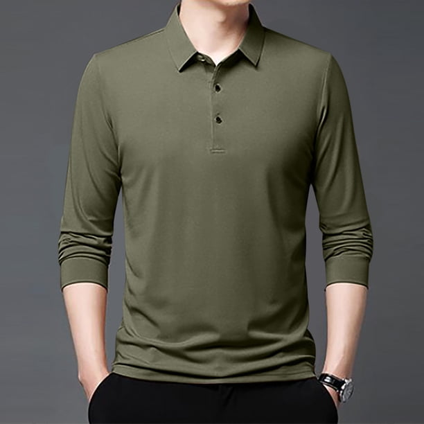 pstuiky manga larga para hombre, Camisa/top informal de manga larga con solapa a cuadros para hombre, moda de primavera e invierno Tops de hombre m