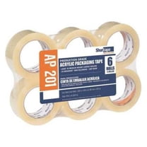 Packaging Tape, 48mm W, 100m L, 2 mil Thick, Clear, Standard Duty, 6 Pack