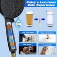 thumbnail image 5 of 8" Rain Shower Head with Handheld Dual Filtered Showerhead for Hard Water Matte Black Rainfall Shower Head with 10 Setting Handheld Built-in 2 Power Wash +12" Shower Extension Arm,79" Hose & 4 Hooks, 5 of 5
