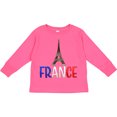 thumbnail image 3 of Inktastic France Eiffel Tower Flag in Text Boys or Girls Long Sleeve Toddler T-Shirt, 3 of 5