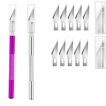 Exacto Knife, 2 Exacto Knives with 10 Spare Exacto Blades, Craft Knife, Hobby Knife, Precision Knife, Exacto Knife Set for Crafts, Arts, Modeling, Scrapbooking, Exacto Knife Blades