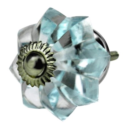 Lg Arctic Blue Glass Cabinet Knobs Drawer Pulls Handles Set