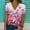 Pink, variant on Alllist Floral Womens Tops Clearance Under $10 Short Sleeve V-Neck T-Shirts Blouse for Women
