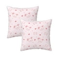thumbnail image 1 of Velvet Decorative Throw Pillow Covers Set of 2, Soft Square Cushion Cover with Invisible Zipper Cartoon Rabbit Bear Pink Printing, 20"x20", 1 of 7