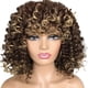 thumbnail image 2 of Pelucas afro rizadas cortas para mujeres negras peluca rizada con flequillo pelucas afro naturales para fiesta de cosplay, 2 of 9