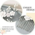 thumbnail image 4 of Flower Bride Wedding Hair Comb Silver Pearl Bridal Hair Clip Hair Piece Hair Accessories for Women and Girls, 4 of 4