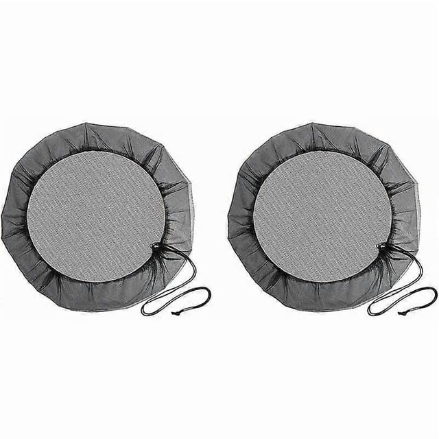 Rain Barrel Net, 2 Pieces Protective Net with Drawstring, Anti-Mosquito & Animal Cover for Rainwater Collector (Diameter 95 cm)