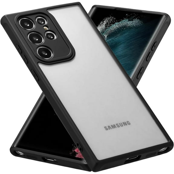 Matte Case Compatible with Samsung Galaxy S23 Ultra Case,Slim Translucent Frosted Case Cover Hard PC Back Military Drop Protection Phone Case Skin-Friendly Case for Girls&Boys,Black