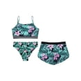 thumbnail image 6 of iiniim Girls 3 Piece Bathing Suit Printed Beach Swimwear Bikini Set with Shorts Athletic Swimsuits 8-14 Lily 10, 6 of 7