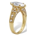 thumbnail image 2 of PalmBeach Jewelry 3.23 TCW Marquise Cut Cubic Zirconia Platinum-plated or Yellow Gold-plated Sterling Silver Engagement Ring, 2 of 5