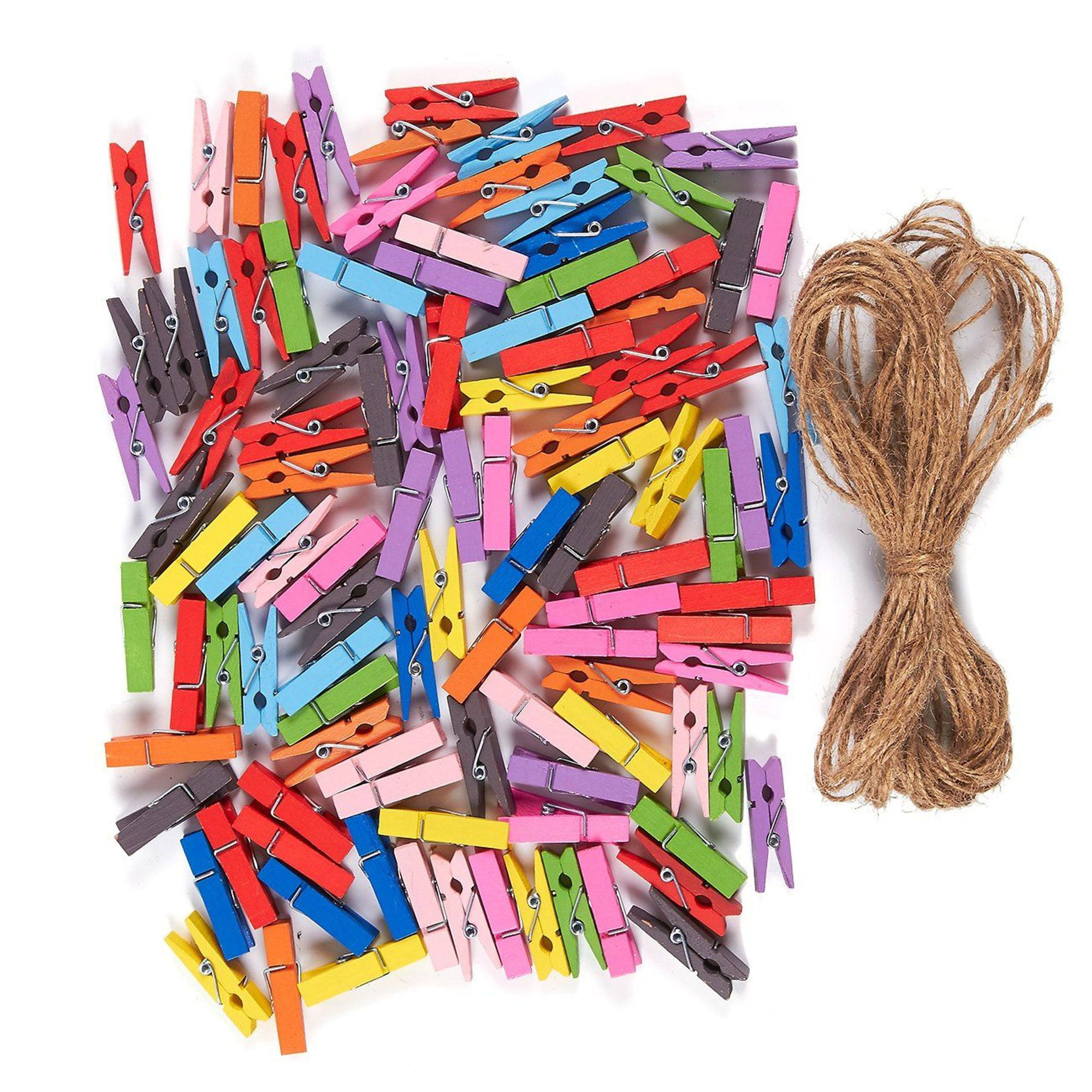 10050pc Lot Mini Colorful Wooden Po Paper Peg Clothespin Craft Clips& 