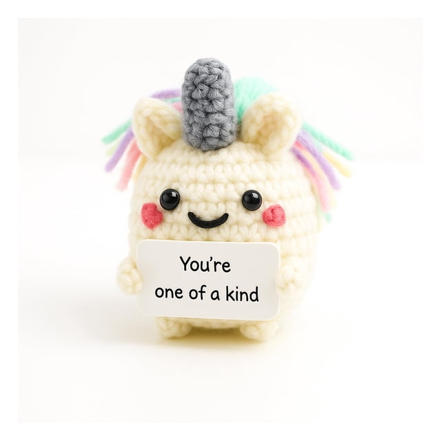 Unicornio de crochet AltrEgo de apoyo emocional hecho a mano