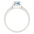thumbnail image 4 of 0.89 ct Princess Cut Natural Sky Blue Topaz Halo Engagement Ring for Women in 18K White Gold, 4 of 5