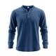 thumbnail image 2 of pstuiky camisas de manga larga para hombre, Top informal holgado de color liso con medio botón, mangas largas y cuello redondo para hombre Tops de talla grande para hombre xl, 2 of 7