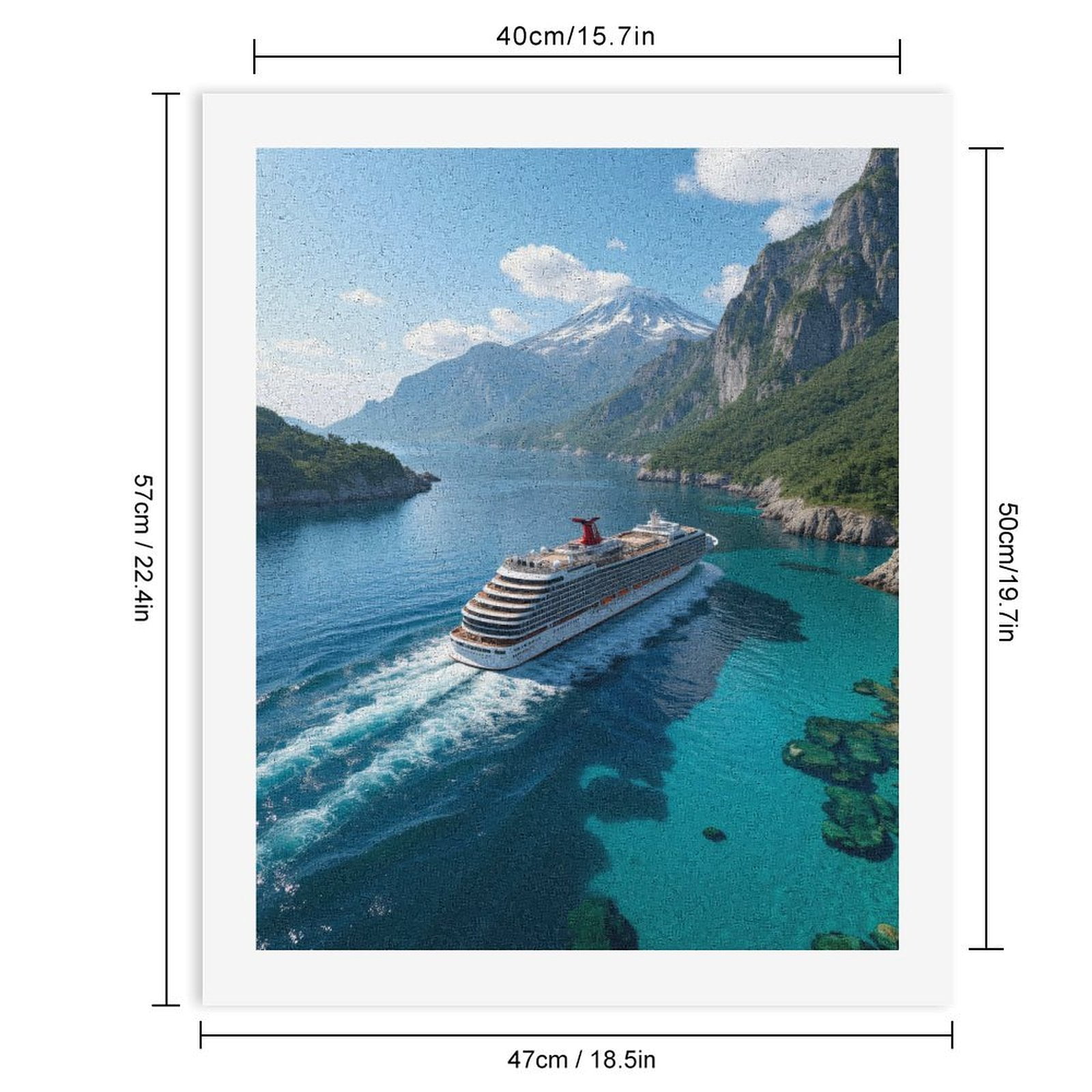 Paint by Numbers Kit for Adults, Cruise Ship Mountainous Coastline Paint by Numbers, Easy Paint by Numbers Kit for Adults Beginner, DIY Adult Paint by Number Kits on Canvas, Home Decor