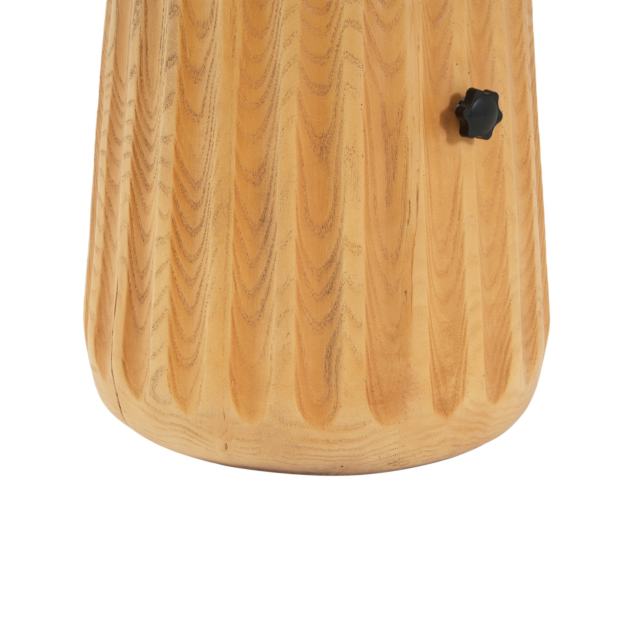 Christopher Knight Home Outdoor Ribbed Wood Grain MGO Umbrella Base Side Table, Sand Fillable, Wood