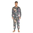 thumbnail image 3 of FORMRS Onesies Pajama for Adults Unisex Hoodie Winter Jumpsuit One Piece Sleepwear, Sizes S-2XL, Neon Llamas Pattern, 3 of 7