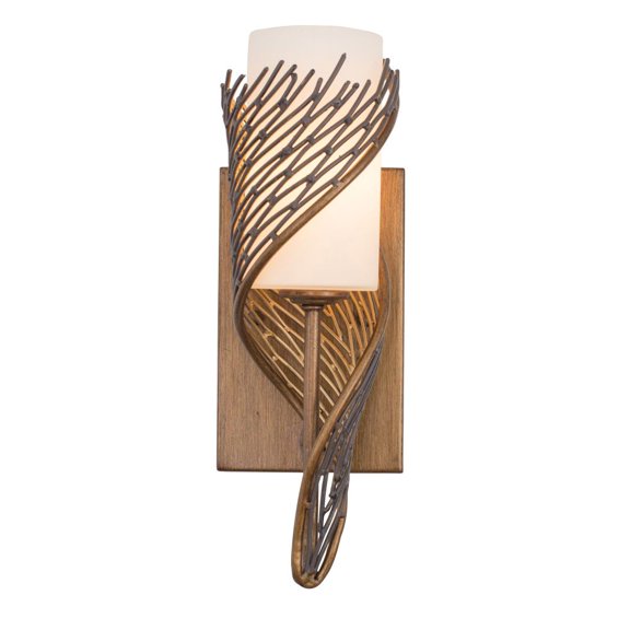 240K01HO Varaluz Lighting Flow - 1 Light Left Wrap Wall Sconce-Hammered Ore Finish