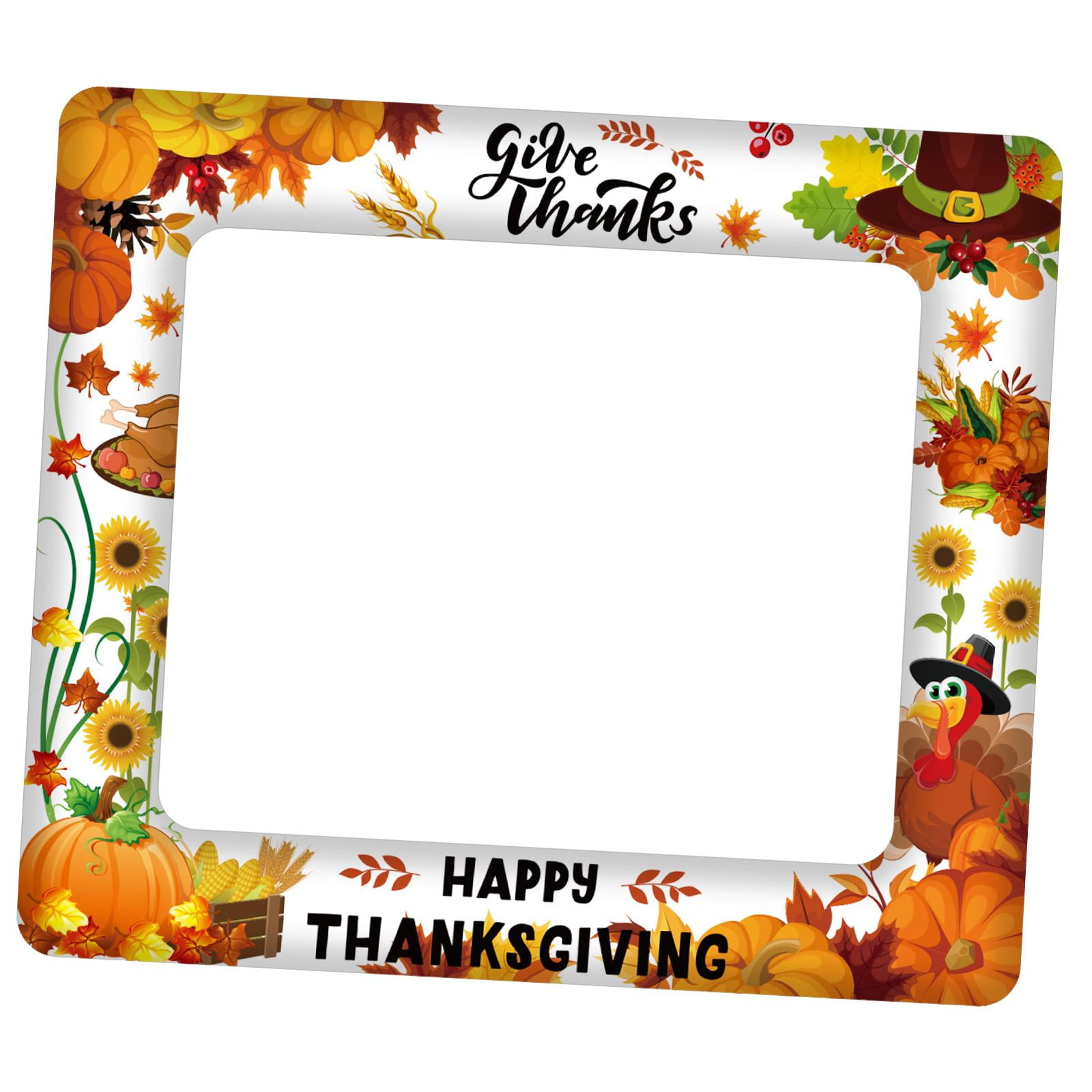 Thanksgiving Photo Booth Props With Giant Inflatable Frame - 30 Piece Selfie Set For Party Photos
