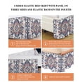 thumbnail image 5 of Boho Ethnic Style Bed Skirt King Size 16" Drop Retro Leaves Texture Ruffled Wrap Around Bed Skirts Adjustable Elastic Bedskirt Dust Ruffle for King Size Bed, 5 of 7