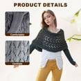 thumbnail image 4 of Scarf with Sleeves for Women Knitted Cut-Out Shawl Poncho Wrap, Crochet Sweater Scarf Knit Cable Wrap Shrugs for Women and Girls (Black), 4 of 6