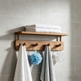 thumbnail image 6 of HOZVOMI Clothes Rack With Top Shelf, Wall Mounted Clothing Rack With Hanging Rod, Wall Hooks With Shelf, Multi-function Hanger For Entryway, Bedroom, Closet, Rustic, 6 of 6