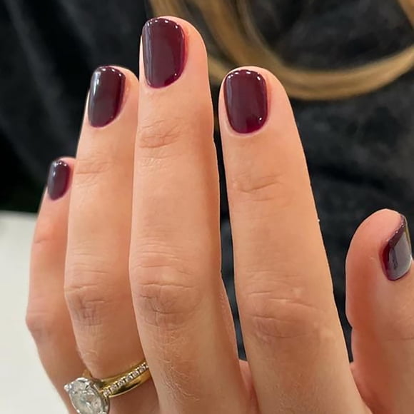 Uñas Postizas Dulyork Cuadradas Cortas Color Rojo Viento 24 Piezas