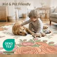 thumbnail image 4 of ODIKA 4'x6' Washable Area Rug Cottage Vintage Bouquet With Romantic Spring Petal Border Floral Rose Refined for Bedroom, Reading Nook, Pet Friendly & Non-Shedding, 4 of 7