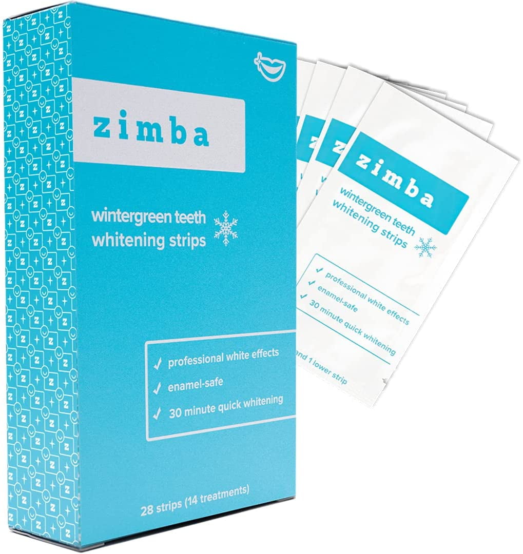 Zimba Teeth Whitening Strips, 28 NonSensitive White Strip Teeth