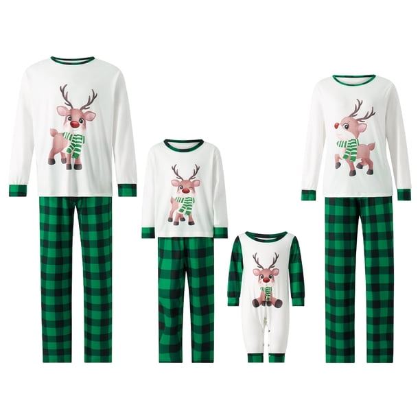 Conjuntos de pijamas navideños familiares Fiomva a juego para mujeres y hombres, pijamas navideños a juego para adultos y niños, conjunto de ropa de dormir navideña.