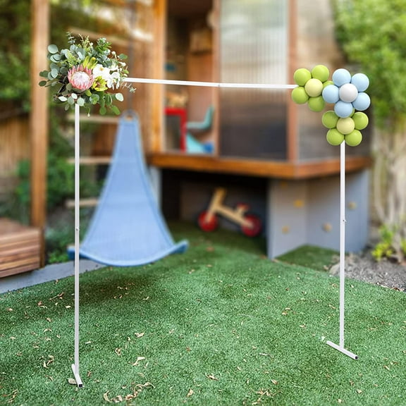 Miumaeov 6.6*6.6ft Square Metal Table Arch Garden Arbor White Wedding Arch Stand for Garden Party Decoration Easy Assembly