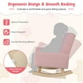 thumbnail image 6 of Gymax Kids Rocking Chair Children Armchair Linen Upholstered Sofa w/ Solid Wood Legs Pink, 6 of 10