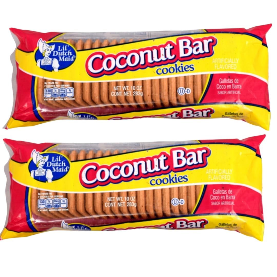 BCL Coconut Bar Cookies, 10 oz. Bag, Pack of 2 & CUSTOM Storage Carrier