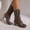 Coffee, variant on Women's Victorian Ankle Boots Side Zipper Block Chunky Mid Heel Boots Y2K Trendy 2025 Boots Shoes