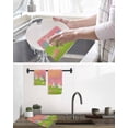 thumbnail image 5 of Happy Easter Kitchen Dish Towels for Drying Dishes Set of 3, Rabbits Eggs Spring Daisy Floral Grass Pink Waffle Weave Microfiber Hand Tea Bathroom Towels Quick Dry & Absorbent Towel 12x12, 5 of 7