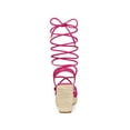 thumbnail image 2 of BLISSFUL STEP Women's Lace Up Platform Heel Espadrilles Wedge Sandals Hot Pink 10, 2 of 7