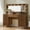 Walnut, variant on UGTOO Walnut Vanity Desk with Large Horizontal Mirror & LED Lights – 5 Drawers, Charging Station, Vintage Style (48.8"L x 15.7"W x 54.3"H)