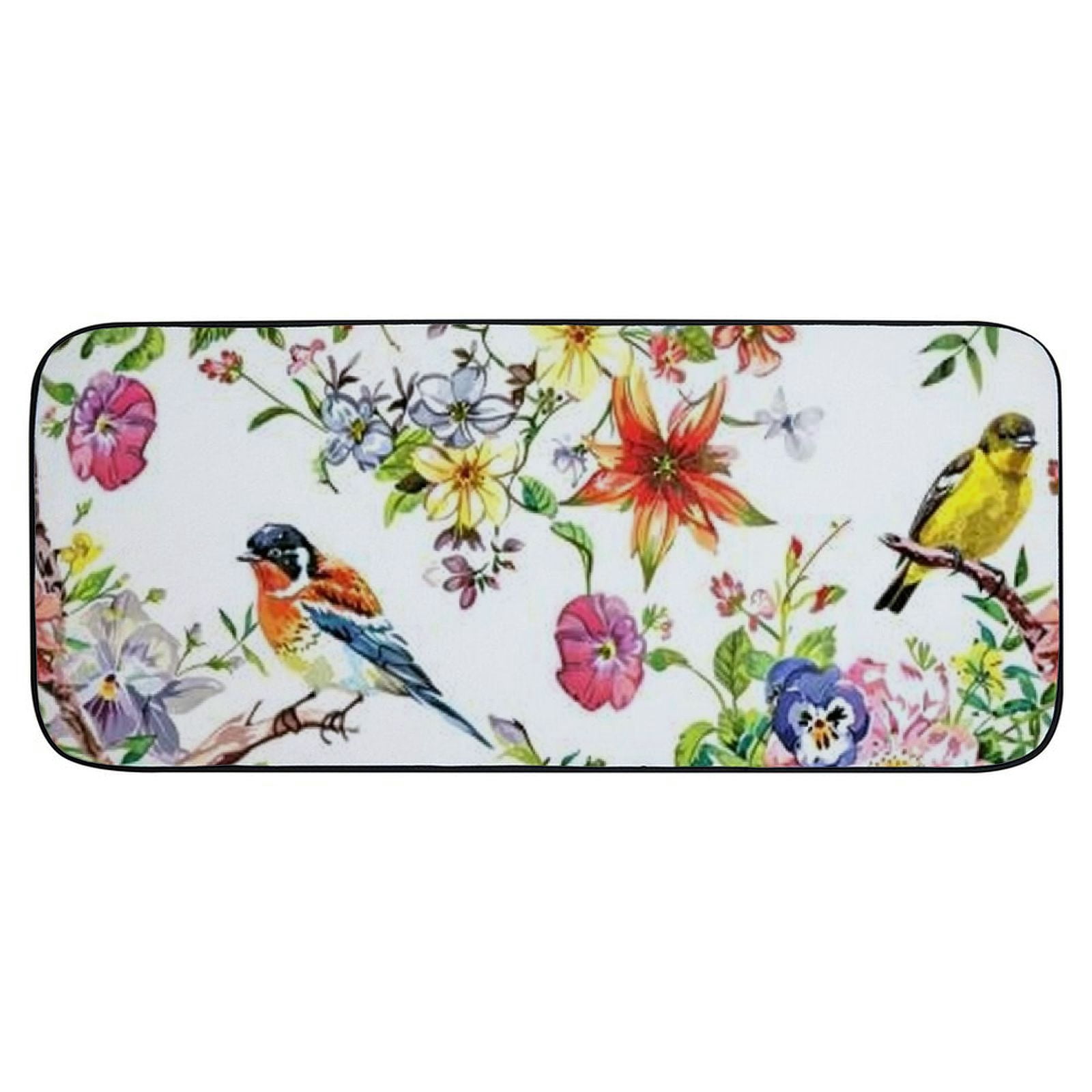 PHYHOO Doormat Beautiful Flowers and Birds Non-Slip Decorative Door Mat, Door Mat with Non-Slip Rubber Backing, Easy Cleaning, Traps Dirt, for Entry, Patio, Garage 19.68*47.24 in