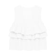 thumbnail image 4 of Hueook Loose Tank Tops for Women V Neck Sleeveless Linen Blouse Ruffle Hem Tunic Shirts Ladies V-neck Sleeveless Lace Top White XL, 4 of 6