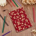 thumbnail image 4 of Funda protectora de tela para libros con estampado floral, rectangular, para álbumes de recortes, de tela color ladrillo, para libros de bolsillo de adultos., 4 of 7