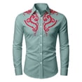 thumbnail image 3 of Hienoo Boys Cowboy Long Sleeve Shirt Vintage Western Print Button-Down Shirt, Sizes 4-13, 3 of 3