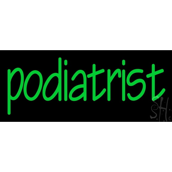 Green Podiatrist LED Neon Sign 6 x 15 - inches, Black Square Cut Acrylic Backing, with Dimmer - Bright and Premium built indoor LED Neon Sign for Defence Force.