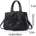 thumbnail image 3 of Kwuty Tote Top-handle Handbags for Women 3D Floral Purse PU Leather Hobo Crossbody Shoulder Bag Satchel, 3 of 7
