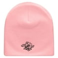 thumbnail image 5 of Apple Flowers Embroidered 8 Inch Short Beanie - Pink OSFM, 5 of 5
