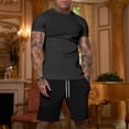 thumbnail image 3 of Zimjoy Men's 2 Pieces Athletic Set Breathable Mesh Short Sleeve T-Shirt & Shorts Lightweight Workout Gym Clothes for Running Black L, 3 of 7