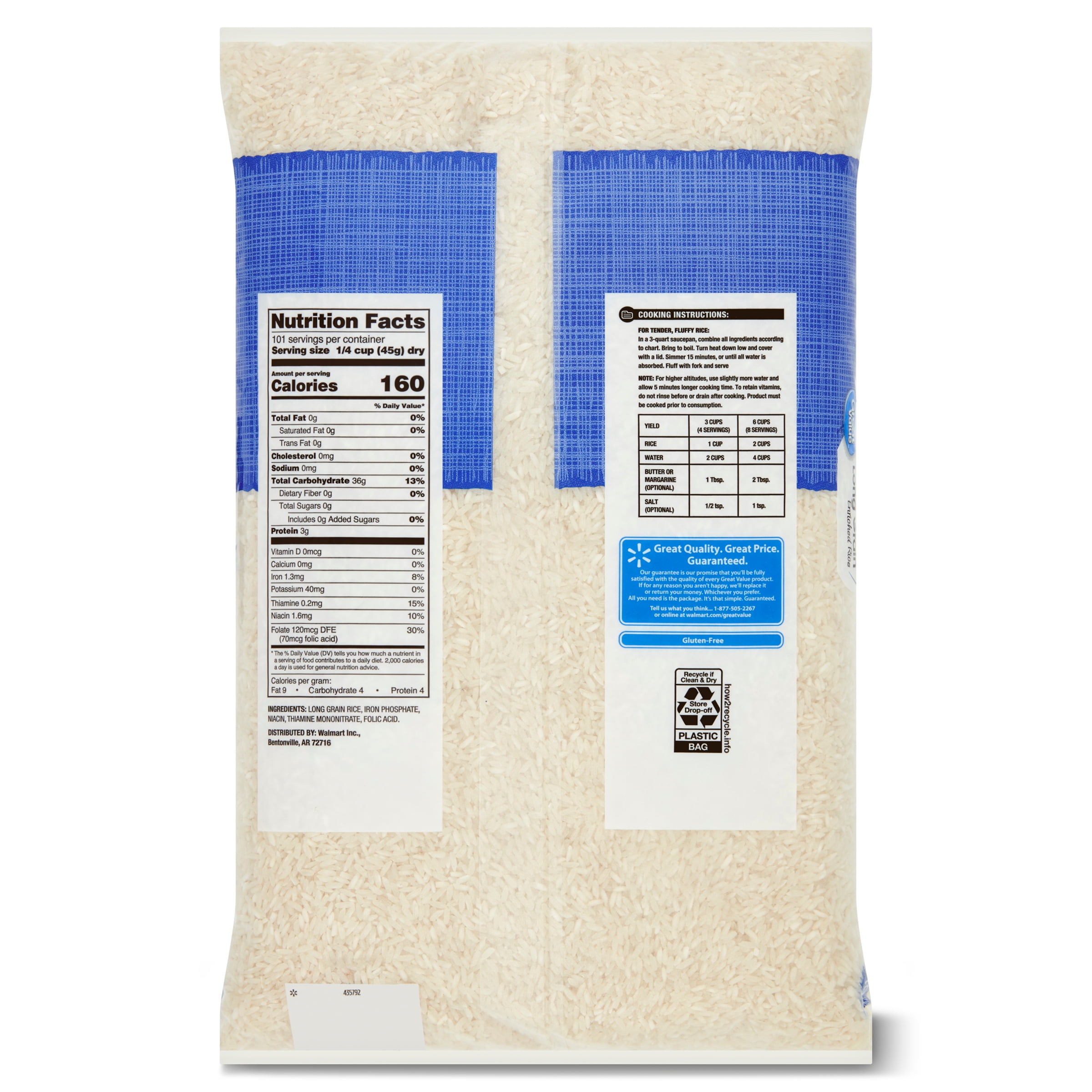Great Value Long Grain Enriched Rice, 10 lb