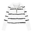 thumbnail image 4 of Hvobtty Toddler Girls Sweatshirts, Toddler Fall Tops, Middle Big Half Zip Crewneck Sweatshirt Long Sleeve Pullover Crop Kids Fleece Sweatshirts White 5-6 Years, 4 of 4