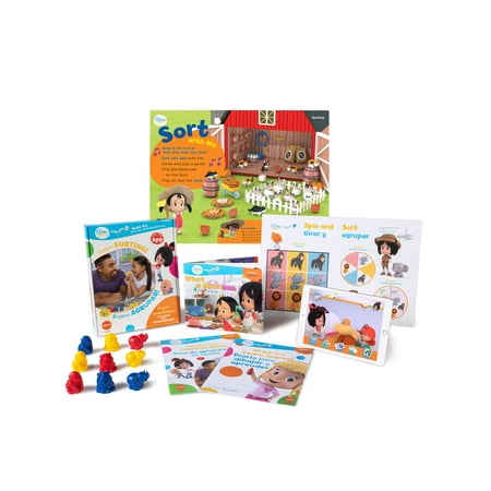 Cleo & Cuquin Family Fun! Sorting Math Kit and App : Spanish/English, bilingual education, preschool ages 3-5, Kindergarten readiness, learn sorting with stories, activities, games, drawing, video and (Best App For English To Spanish)